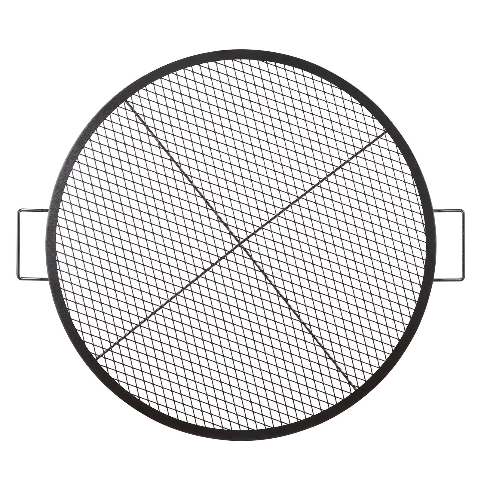 VEVOR X - Marks Fire Pit Grill Grate, Round Cooking Grate, Heavy Duty Steel Campfire BBQ Grill Grid with Handle and Support X Wire, Portable Camping Cookware for Outside Party &amp; Gathering, 36 Inch Black - Ethereal Company