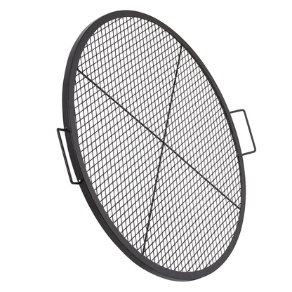 VEVOR X - Marks Fire Pit Grill Grate, Round Cooking Grate, Heavy Duty Steel Campfire BBQ Grill Grid with Handle and Support X Wire, Portable Camping Cookware for Outside Party &amp; Gathering, 36 Inch Black - Ethereal Company