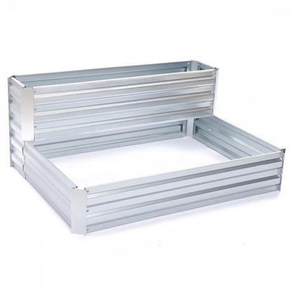 2-Tier Rectangular Galvanized Steel Raised Garden Bed - Ethereal Company