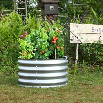 24in Round Galvanized Steel Raised Garden Bed - Ethereal Company