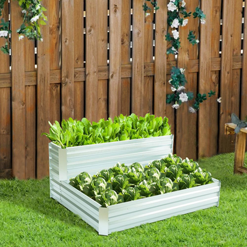 2-Tier Rectangular Galvanized Steel Raised Garden Bed - Ethereal Company