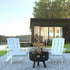 3 Piece Charlestown White Poly Resin Wood Adirondack Chair Set with Fire Pit - Ethereal Company