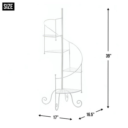 3-Tier Iron Spiral Staircase Plant Stand - White - Ethereal Company