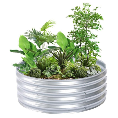 36in Round Galvanized Steel Raised Garden Bed - Ethereal Company