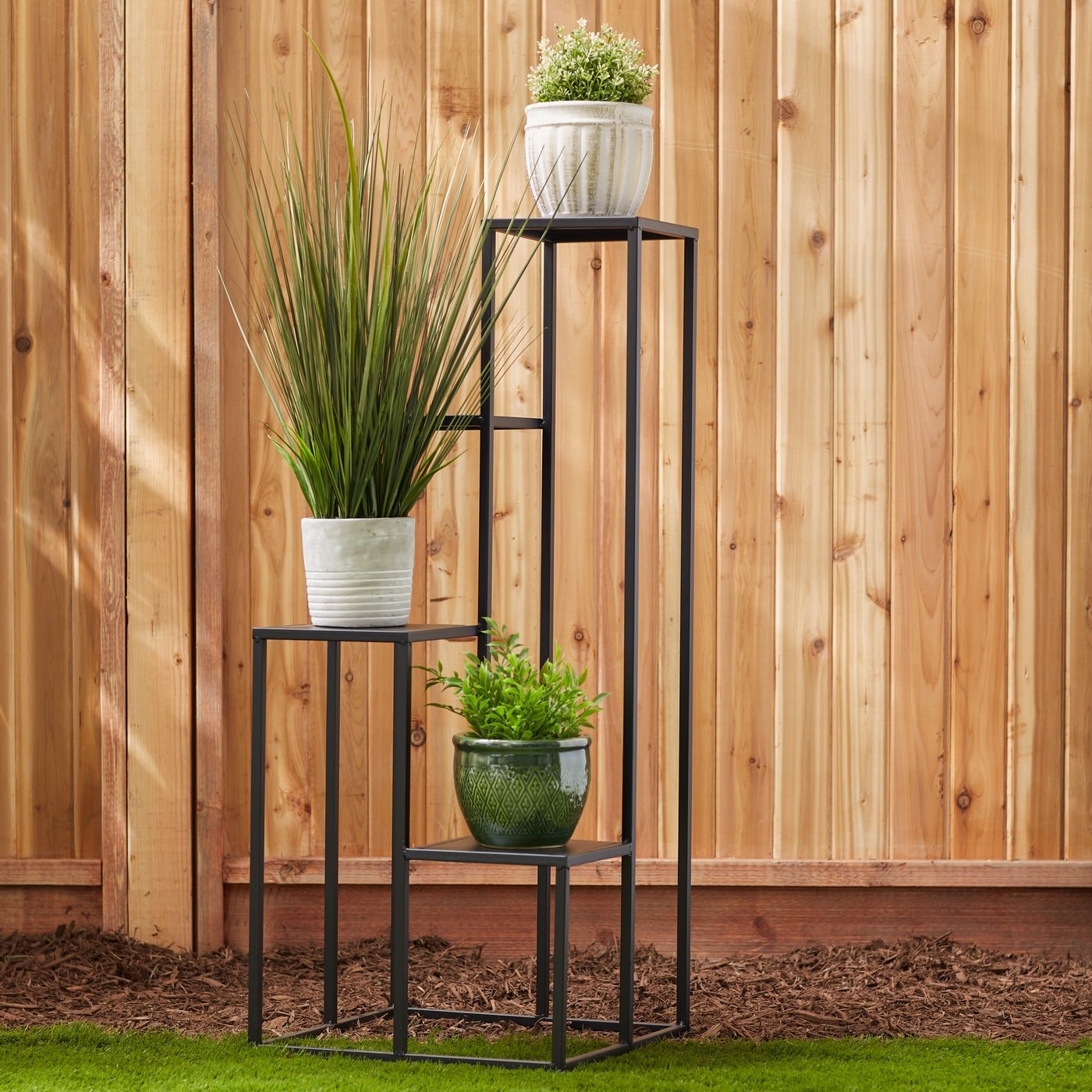 4-Tier Modern Plant Stand-Black Metal - Ethereal Company