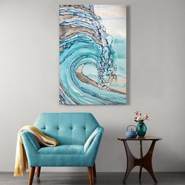 40X60 Emb Canvas - Oceanic Blue 40.00x60.00x3.00&quot; - Ethereal Company