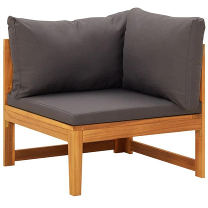 5 Piece Patio Lounge Set with Dark Gray Cushions Acacia Wood - Ethereal Company