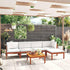 6 Piece Patio Lounge Set with Cushions Cream Solid Acacia Wood - Ethereal Company