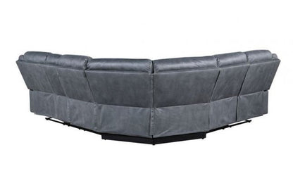 ACME Dollum Sectional Sofa , 2-Tone Gray Velvet - Ethereal Company