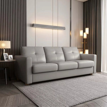 ACME Noci Sleeper Sofa, Gray Leather - Ethereal Company