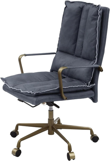 ACME Tinzud Office Chair, Gray Leather - Ethereal Company