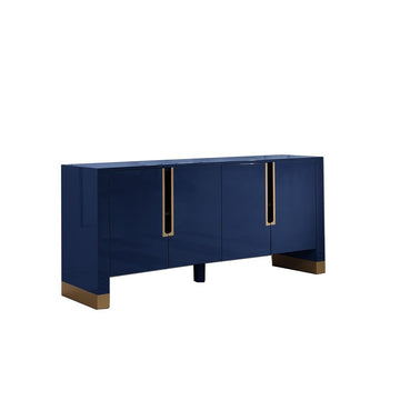 Akantha 68&quot; Wood Sideboard with Gold Accents in Blue - Ethereal Company