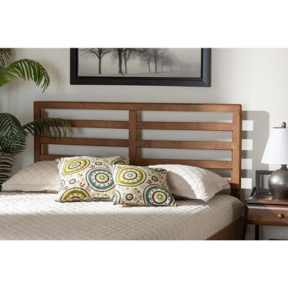 Akemi Modern and Contemporary Ash Walnut Finished Wood Full Size Headboard - Ethereal Company