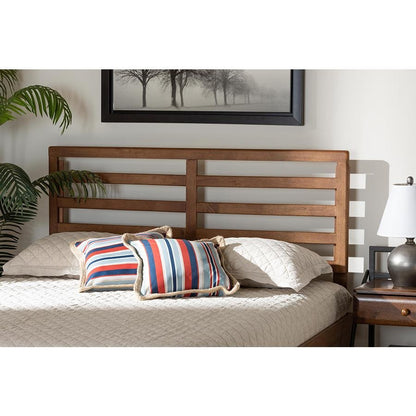 Akemi Modern and Contemporary Ash Walnut Finished Wood Full Size Headboard - Ethereal Company