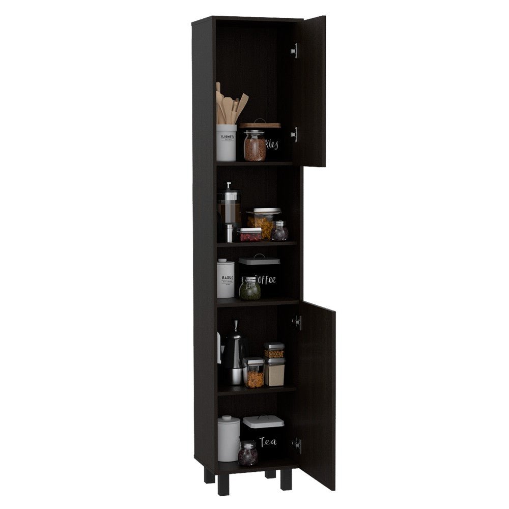 Almada Pantry, Two Cabinets,Black Wengue Finish - Ethereal Company