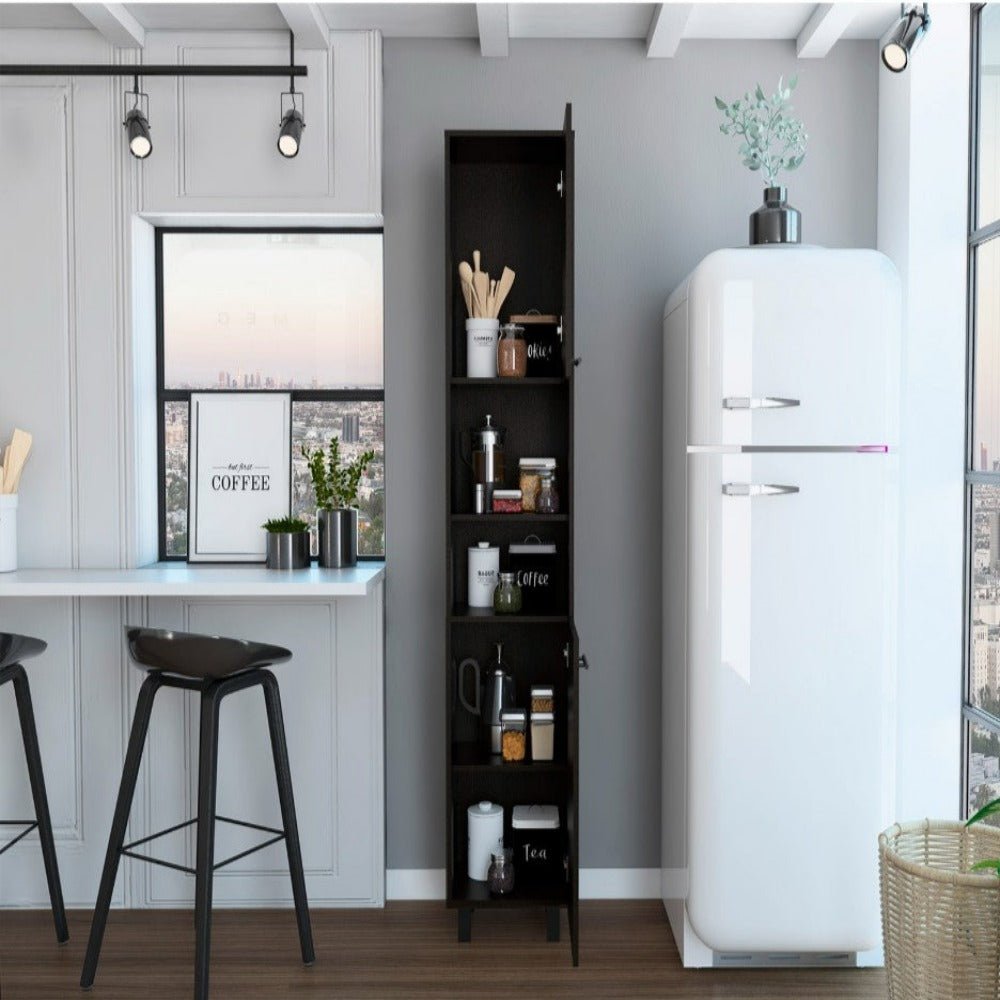 Almada Pantry, Two Cabinets,Black Wengue Finish - Ethereal Company