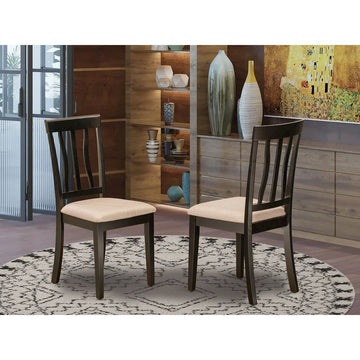 ANC-CAP-C Antique dining room chair for kitchen With Cushion Seat in Cappuccino Finish - Ethereal Company