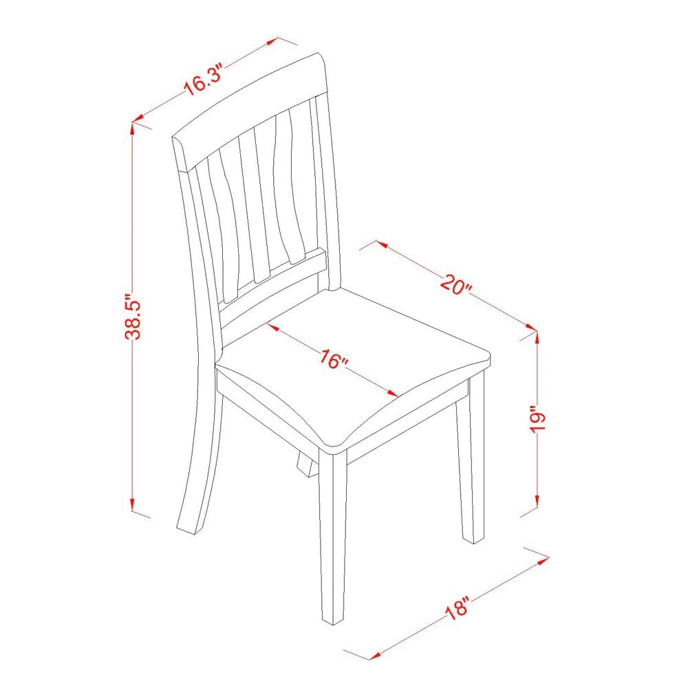 ANC-CAP-C Antique dining room chair for kitchen With Cushion Seat in Cappuccino Finish - Ethereal Company