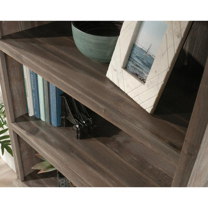 Aspen Post 5-Shelf Library Bookcase in Pebble Pine - Ethereal Company