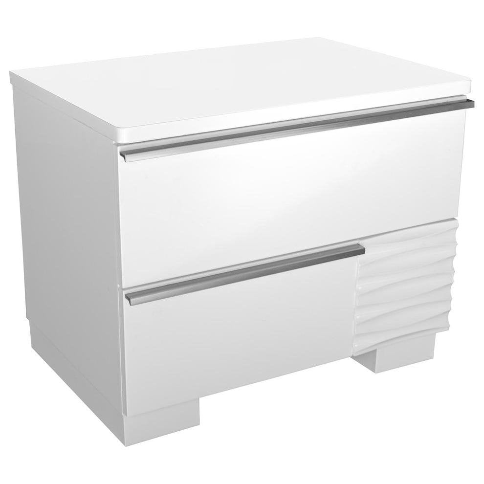 Athens Nightstand in White Lacquer - Ethereal Company