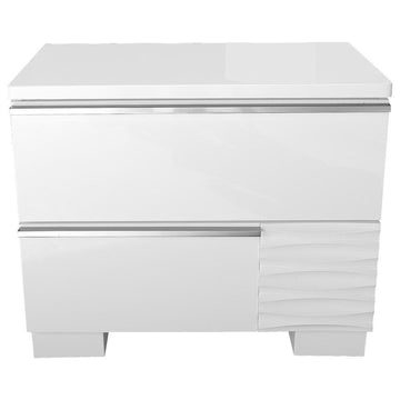 Athens Nightstand in White Lacquer - Ethereal Company