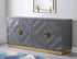 Babatunde 65" Wood Sideboard with Gold Accents in Gray - Ethereal Company