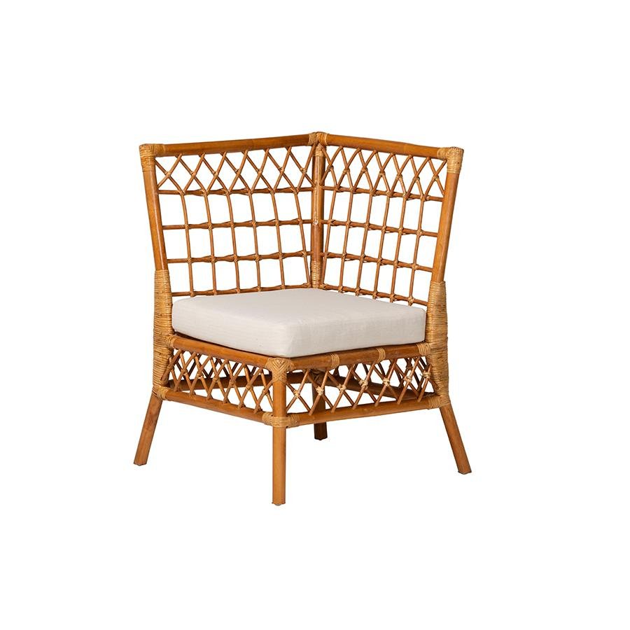 bali &amp; pari Aina Modern Bohemian Honey Rattan 4-Piece Dining Nook Set - Ethereal Company