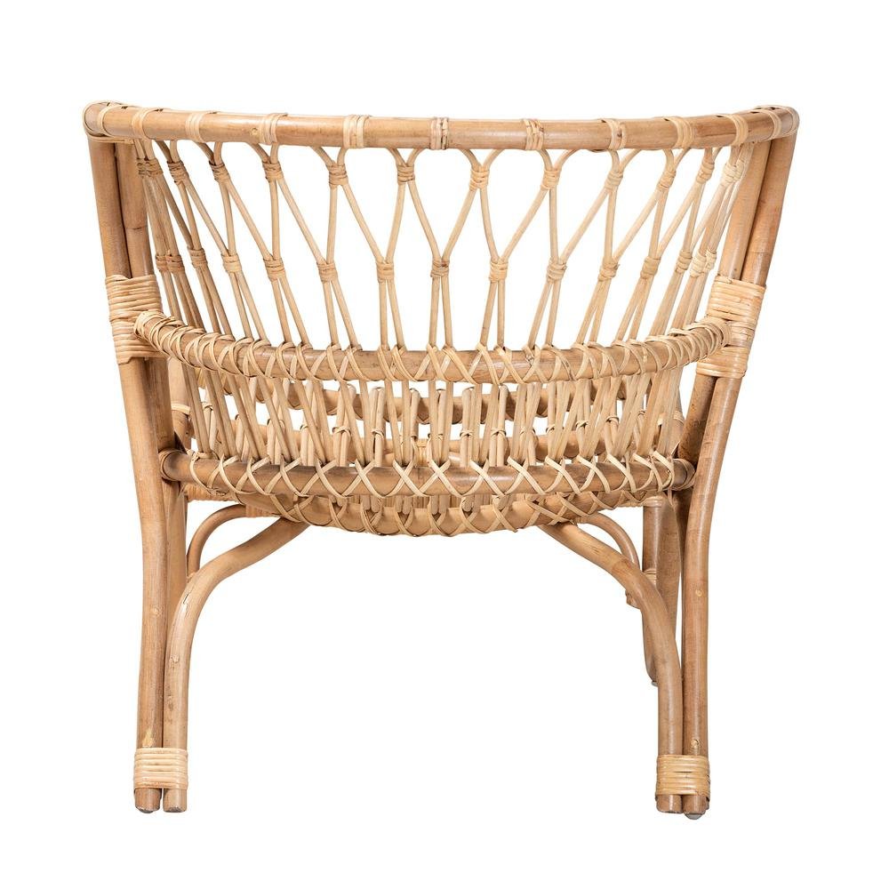 bali &amp; pari Alaya Modern Bohemian Natural Brown Rattan Accent Chair - Ethereal Company