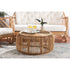 bali & pari Aliane Modern Bohemian Natural Brown Antique Rattan Coffee Table - Ethereal Company