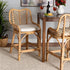 bali & pari Arween Modern Bohemian Natural Brown Rattan Counter Stool - Ethereal Company