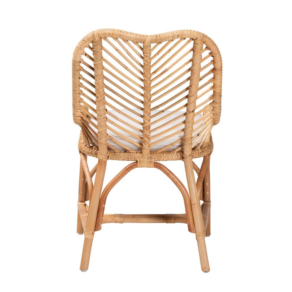bali &amp; pari Arween Modern Bohemian Natural Brown Rattan Dining Chair - Ethereal Company