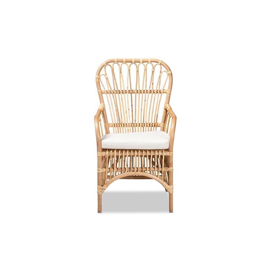 bali &amp; pari Aya Modern and Contemporary Natural Finished Rattan Armchair - Ethereal Company