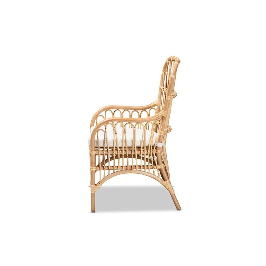 bali &amp; pari Aya Modern and Contemporary Natural Finished Rattan Armchair - Ethereal Company