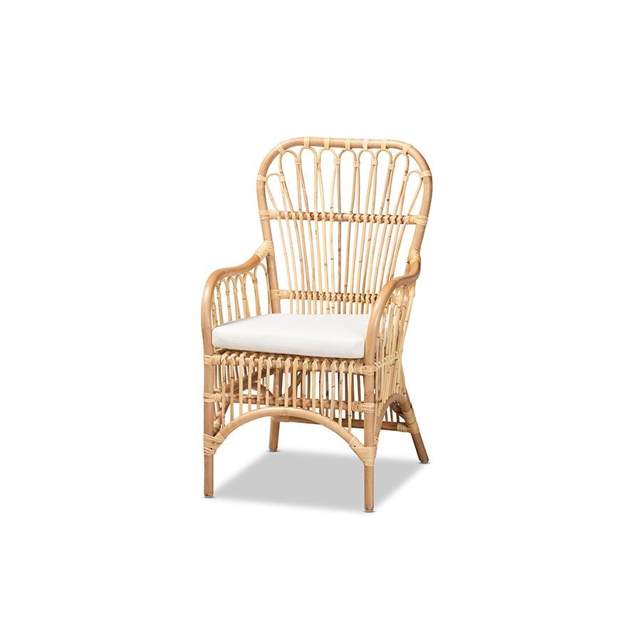 bali &amp; pari Aya Modern and Contemporary Natural Finished Rattan Armchair - Ethereal Company