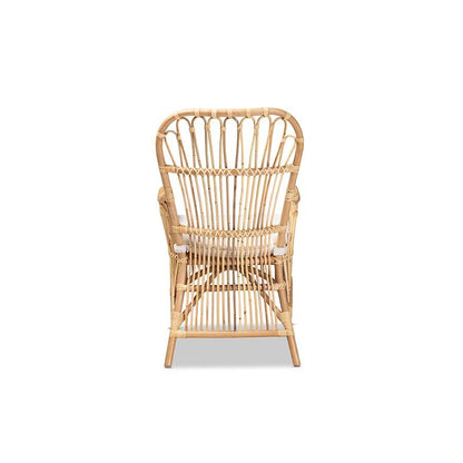 bali &amp; pari Aya Modern and Contemporary Natural Finished Rattan Armchair - Ethereal Company