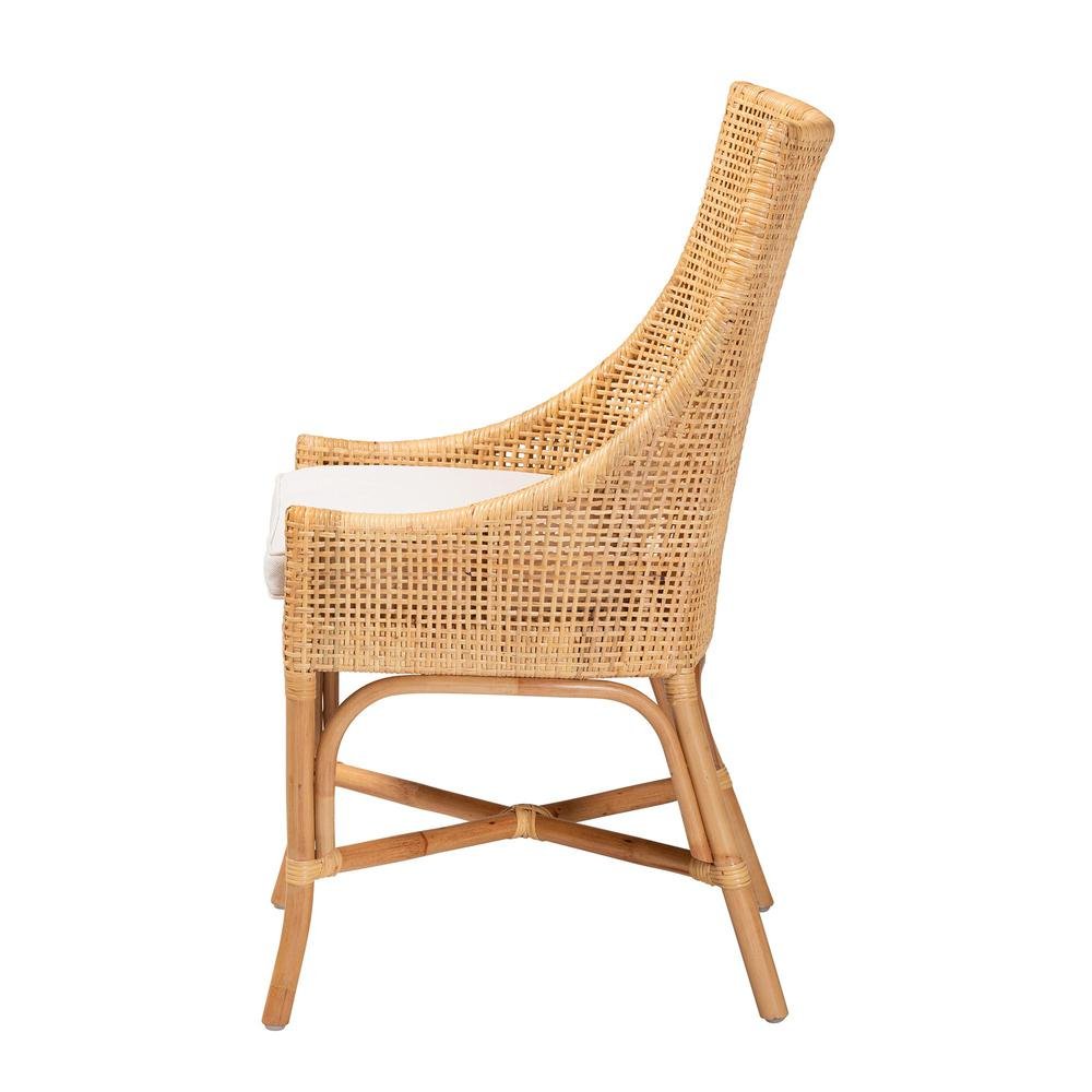 bali &amp; pari Bella Modern Bohemian Natural Brown Rattan Dining Chair - Ethereal Company