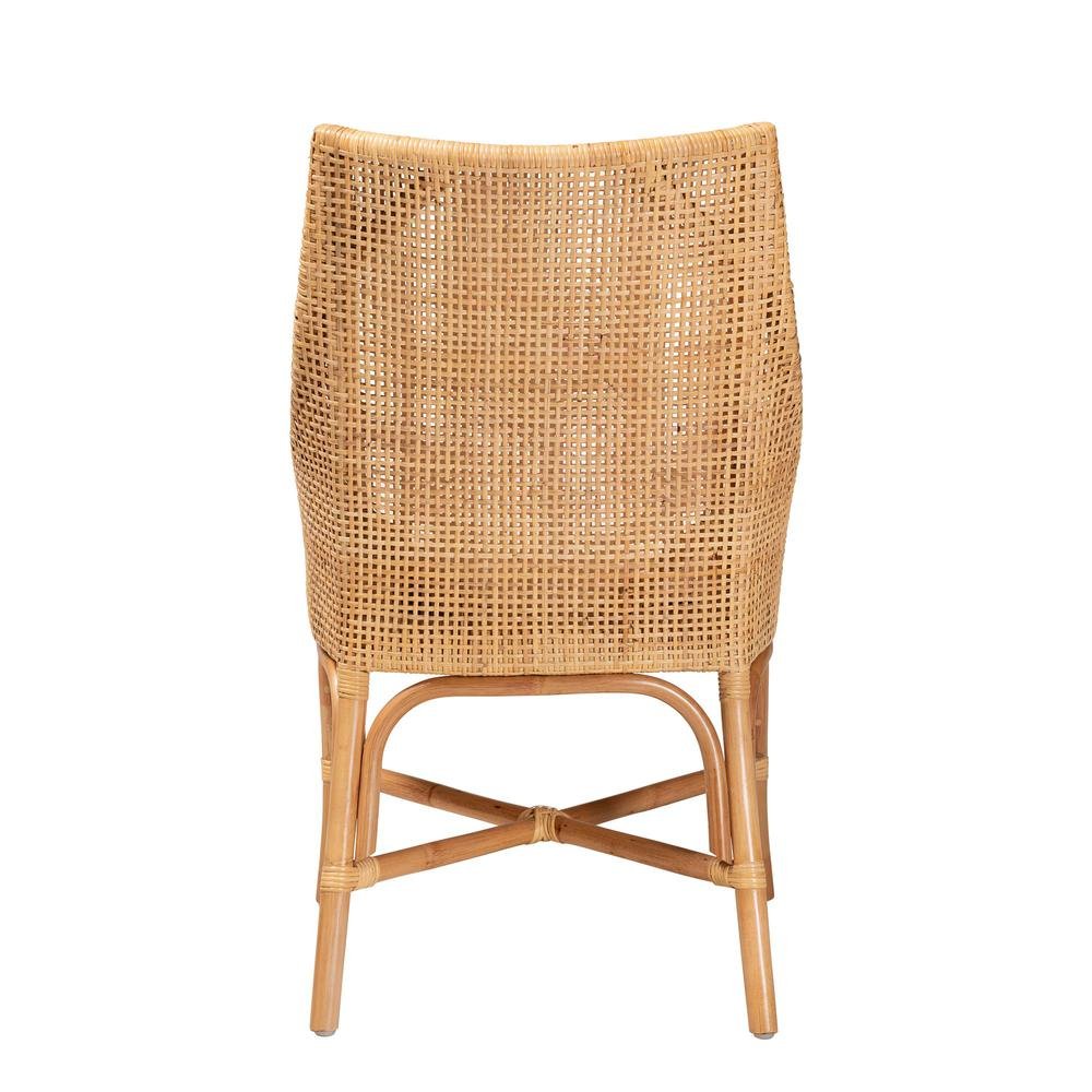 bali &amp; pari Bella Modern Bohemian Natural Brown Rattan Dining Chair - Ethereal Company