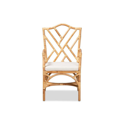 bali &amp; pari Delta Modern and Contemporary Natural Finished Rattan Dining Chair - Ethereal Company