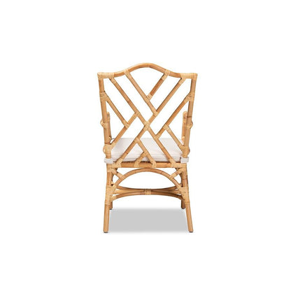 bali &amp; pari Delta Modern and Contemporary Natural Finished Rattan Dining Chair - Ethereal Company