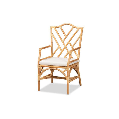 bali &amp; pari Delta Modern and Contemporary Natural Finished Rattan Dining Chair - Ethereal Company