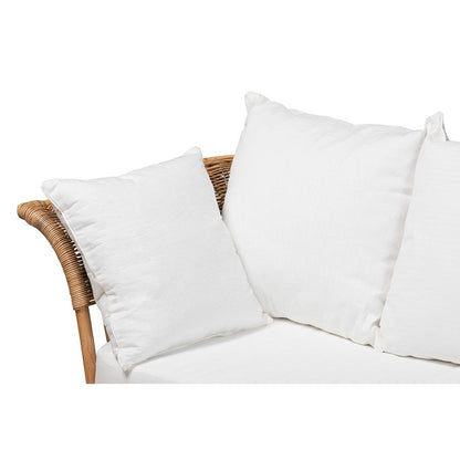 bali &amp; pari Edana Modern Bohemian Natural Rattan Sofa With Cushion - Ethereal Company
