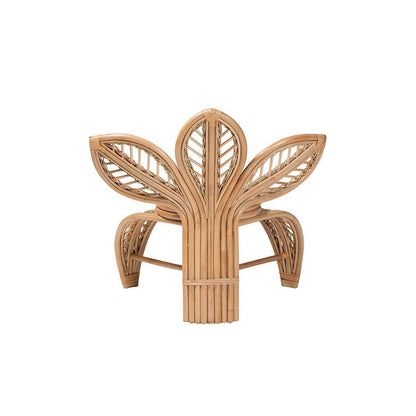 bali &amp; pari Gresham Modern Bohemian Natural Rattan Leaf Accent Chair - Ethereal Company