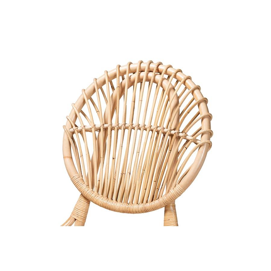 bali &amp; pari Iris Modern Bohemian Natural Brown Rattan Dining Chair - Ethereal Company