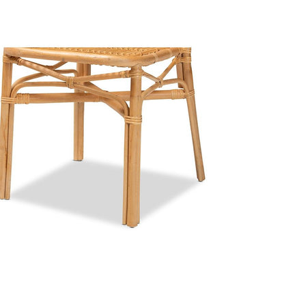 bali &amp; pari Ivora Modern Bohemian Natural Brown Rattan 2-Piece Dining Chair Set - Ethereal Company