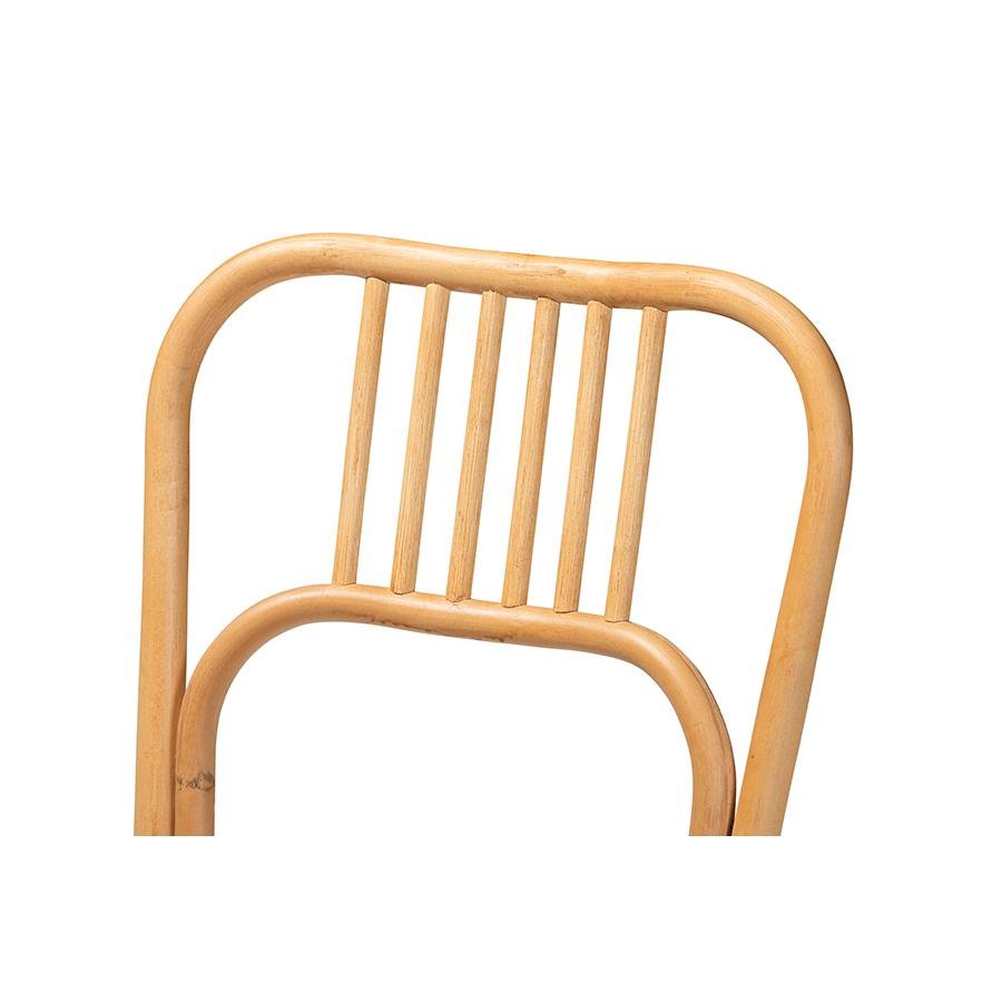 bali &amp; pari Ivora Modern Bohemian Natural Brown Rattan 2-Piece Dining Chair Set - Ethereal Company