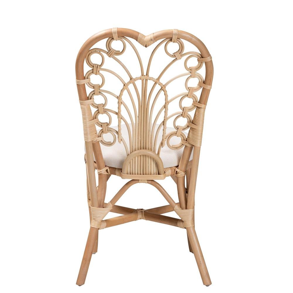bali &amp; pari Jerica Modern Bohemian Natural Brown Rattan Dining Chair - Ethereal Company