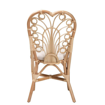 bali &amp; pari Jerica Modern Bohemian Natural Brown Rattan Dining Chair - Ethereal Company