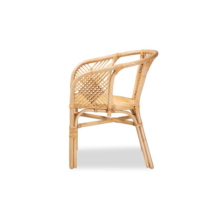 bali &amp; pari Kagama Modern Bohemian Natural Brown Rattan Dining Chair - Ethereal Company