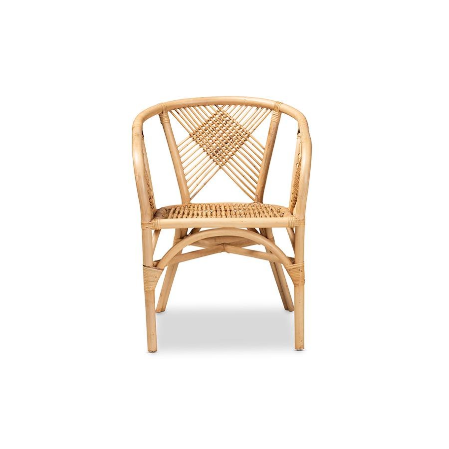 bali &amp; pari Kagama Modern Bohemian Natural Brown Rattan Dining Chair - Ethereal Company