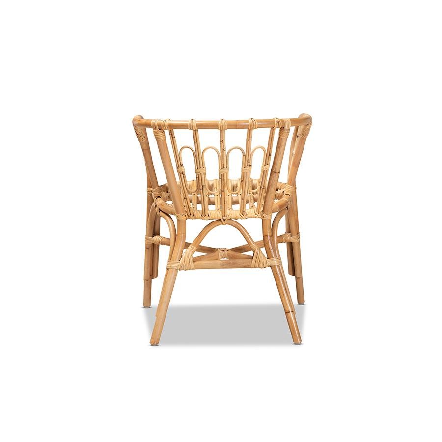 bali &amp; pari Luxio Modern and Contemporary Natural Finished Rattan Dining Chair - Ethereal Company